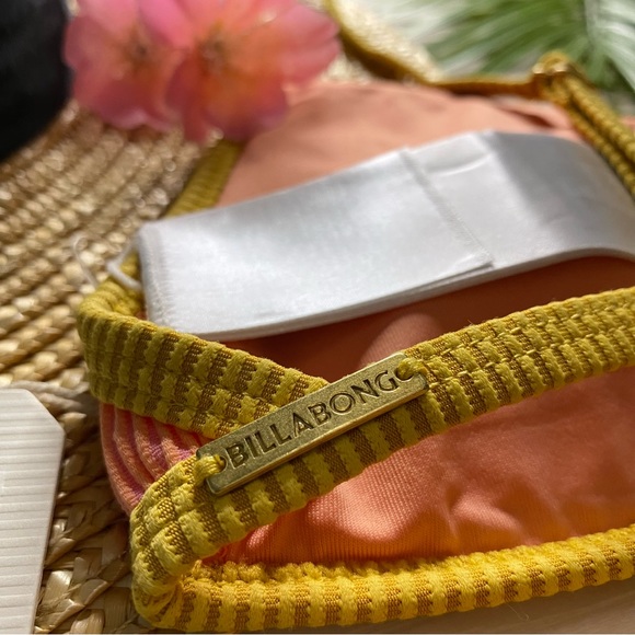 Billabong 💛 Color Block Square Bralette Bikini Top | Hi Maui Cheeky Bottom - Picture 12 of 15